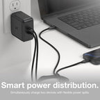 NOCO XGrid X100: 100W USB-C Charger – Dual Port GaN Power Adapter with PD 3.0, QC 4.0+, and PPS – Fast Charging with Smart Power Distribution – Foldable Wall Plug, UL Listed
