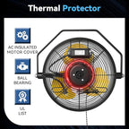 Fanqiebros 12 IN High Velocity Wall Mount Fan, 3 Speed Industrial Wall Fan with Sealed Motor, 2500 CFM Adjustable Air Circulator for Garage, Commercial, Greenhouse, Warehouse & Gazebo Use, UL Listed