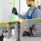 IKOVWUK Dual Laser Measuring Tool, 393FT/120M Bilateral Laser Distance Meter 6 Unit Switching, Rechargeable Digital Laser Measure with Backlit LCD Display, Angle Sensor, Multiple Measure Mode