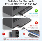 USB C Adapter HDMI USB Multiport Hub,8 in 2 Accessories with HDMI,Thunderbolt 3,USB C and 3 USB A 3.0 Data Ports SD TF Card Reader, Audio(Black)