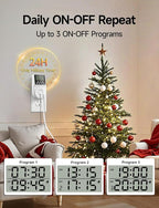 Techbee Digital Infinite Repeat Cycle Intermittent Timer Plug for Electrical Outlet, 24 Hour Programmable Indoor Timed Power Switch with Countdown Delay On and Off (120V, 15A), 1 pack