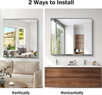 CILIBER Beveled Bathroom Mirror, 36x40 Inch Large Bathroom Mirrors for Over Sink, Upgraded Shatterproof Beveled Frameless Vanity Mirror for Bathroom,Bedroom,Living Room and Entryway