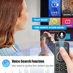 Remote Replacement with Voice Control Compatible with Fire-AMZ-TV Stick(2nd Gen/3rd Gen/HD/Lite/4K Max/4K/Cube), Smart-TV 3rd Gen, for Hisense/TCL/Onmi/Insignia/Pioneer N0t for ROKU/Samsung-TV