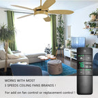 Thermostatic Ceiling Fan Remote Control Replacement for Hampton Bay 2AAZPHD3/HD3 KUJCE10320/TR222A, with Timer Light Dimmer, 3-Speed Wall Mount (Remote Only)