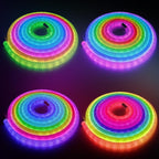 maylit 360 Degree Luminous Reticulate Weave Rope Lights, 25ft Addressable ICRGB LED Strip Lights, Music Sync, DIY Design, USB Powered Flexible LED Lights for Gaming Room Living Bedroom Wall Decor