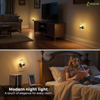 L LOHAS LED Night Light, Automatic Night Lights Plug into Wall, 2 Pack 0-100LM Adjustable Brightness Night Light, Dimmable Night Lights Plug in with Auto Light Sensor, for Bedroom Hallway Home Decor