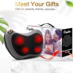 Papillon Shiatsu Back Massager with Heat, Deep Tissue Massage Pillow for Neck,Shoulder,Foot & Lower Back Pain Relief,Electric Kneading Massager for Home, Office, Car-Gifts for Mom, Dad, Men, Women