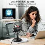 AMACOOL Oscillating Vintage Fan, All Metal 8" Retro Table Top Fan, Adjustable Head Tilt, Quiet 3 Speeds Plug-In Desk Fan for Bedroom Home Office & Kitchen