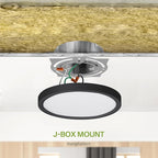 ASD LED 5" Round Flush Mount Ceiling Light Fixture, Low Profile Surface Lighting | 5CCT, Dimmable, Ultra-Thin, ETL Listed | 10W 700LM 2700-6000K 120V | Kitchen, Bedroom, Hallway Lamp | Black
