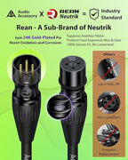 20AWG 99.99% OFC XLR Cables 100ft Nylon Braided - Professional Designed for Stage - Gold Plated Connectors from Rean-Neutrik Brand, Kevlar-Reinforced, Shielded XLR Microphone Cable