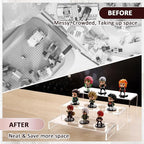 LFTYTUO 1 Set Large Acrylic Clear Display Risers, 3 Sizes 12" Rectangular Showcase Collectibles Display Shelf, 5 mm Thick Desktop Display Stand Holder for Figures, Jewelry, Perfume, Toys