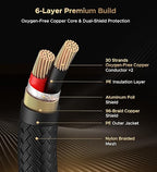 Warrky XLR Cables 10ft 1 Pack [Oxygen-Free Copper (OFC), Gold-Plated Connector] Balanced Microphone Cable Male to Female Professional Hi-Fi XLR Cable