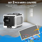 CADPXS Crawlspace Dehumidifier with Pump and Drain Hose, 145 Pints Commercial-Grade Dehumidifier for Crawl Spaces, Basements, Industrial and Water Damage Use, Large Capacity, Auto Defrost, cETL