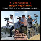 SmallRig x Potato Jet Tribex Hydraulic Carbon II Tripod Fast Extend Camera Travel Tripod, Low Angle Photograph to 5.9in/15cm, Max Height 61in/155cm, Weight 5.7lbs, Load up 55lbs -5756