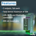 Shelly Pro 2 | Wi-Fi & LAN, 2-Channel Smart Relay | Home & Facility Automation | Compatible with Alexa & Google Home | iOS Android App | Lights Automation | Controller for Motorized Valve