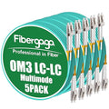 Fibergaga-5Pack 8M(26ft) OM3 LC to LC Fiber Patch Cable, Multimode 50/125µm 10G/40G, OD-2.0mm Fiber Optic Cable Duplex LSZH Fiber Jumper