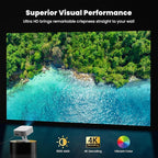 [1500 ANSI/Built-in APPs] Smart Projector with Wifi and Bluetooth: NICPOW 4K Outdoor Projector, Compatible with Netflix, Auto Focus & Keystone, Portable Proyector for Home & Outdoor Use, White