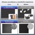 BSHEAD 15 pcs 165dtex Microfiber Acoustic Panels ，Self-Adhesive Soundproof Wall Panels, 12 x 12 x 0.4 in Sound Proof Foam Panels for Walls, High Density, Noise Dampening Panels for Home Studio（Black）
