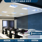 4 Pack 2x4 LED Flat Panel Light Drop Ceiling Fixture with Cloud Design, 7000LM Tunable 20W-40W, 3000K-6500K 0-10V Dimmable Skylight Recessed Fixture for Office Shop, ETL & DLC 24x24 Inch LED Panel