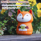 NUOSWEK Mechanical Kitchen Timer, Cute Animal Wind Up 60 Minutes Manual Countdown for Kids, Classroom, Home, Study and Cooking (Orange Fox)