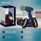 Electrolux Steamer for Clothes, LX15003 Portable Handheld Fabric and Garment Steamer Iron Press Wrinkle Remover with Lint Remover & Fabric Brush – Blue