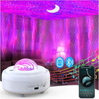 HUMIIEYE Star Projector with Bluetooth Speaker, 1800mAh Battery Operated Night Light Galaxy Projector, Northern Lights Aurora Projector with Moon, Mood Ambient Lighting for Bedroom Kids Girls Adults