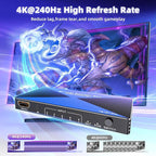 ALYYDBG 8k@60Hz HDMI 2.1 Switch 5 in 1 Out Supports 4K@120Hz HDR10+ HDCP 2.3 VRR, HDMI Switch Compatible with PS4/5 Xbox Nienteen Swtich Roku Fire Stick Apple TV to Connect Your TV Monitor Projector