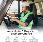 Philips Trucker Bluetooth Headset with Mic, Wireless Single Ear Trucker Headset with AI Noise-Canceling Microphone & Mute Button, All Day Extended Playtime, Headphones for Truck Drivers, Home, Office