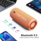 YOLOEMOT Shower Bluetooth Speaker Waterproof, Powerful Deep Bass, Wireless Stereo Pairing, IPX7 Waterproof Dustproof,12H Playtime, Outdoor Bluetooth Speakers for Travel, Sport, Party, Biking (Orange)