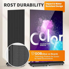 JASZDOT 80" Seamless Splicing LED Display, Foldable Poster Screen with P1.86 Digital Signage Display LED Totem with USB/HDMI/WiFi/Remote