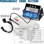 Runleader Small Engine Hour Meter, Digital Tachometer, Maintenance Reminder, Battery Replaceable, User Shutdown, Use for ZTR Lawn Mower Tractor Generator Marine Outboard ATV (HM011F)