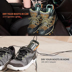 XCMAN Portable Shoe Dryers and Boot Dryer，Boot dryer for winter Boots, Work Boots, Rain Boots, Tennis Shoes, Ski Boot Liners,With integrated fan and heater-Ultra Silent | 12V DC/AC Converter| US Plug
