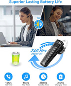 MQQC S525 Bluetooth 5.1 Wireless Earpiece, 16Hrs HD Calling, CVC8.0 Noise Cancelling, Hands-Free, Black