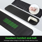 MEKASS Keyboard Wrist Rest, Soft Memory Foam Wrist Support for Keyboard, Keyboard Hand Rest Pad for Wrist Pain Relief, Keyboard Wrist Guard for Long Hours of Work, Gaming, Studying（Gray）