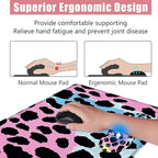 BFUKVOU Large Keyboard Mouse Pad Set, Extended Mouse Pad+Keyboard Wrist Rest Support, Memory Foam Ergonomic Easy Typing, 4Pcs (31.5×11.8 in) Desk Pad Set for Office Home,Leopard Print