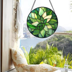 CRISGIF Stained Glass Window Hanging - Ireland Green Suncatcher for Doors Garden Patio Sun Catchers Decor Mother's St. Patrick's Day Birthday for Women Men Mom Nana Friend 7.8 in
