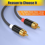 AGVEE 16.5ft RCA Cable, 2 RCA Male Thickened Six Claws Plug Stereo Auxiliary Audio Cord for Home Theater, Amplifier, Active Speakers or Subwoofer, Black
