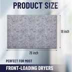 Teenyyou 1 Pcs 26" x 18" Dryer Top Protector Mat, Washer and Dryer Topper, Non Slip Waterproof Machine Cover Dust Proof Quick Drying Topper Pad for Laundry and Kitchen (Peony)
