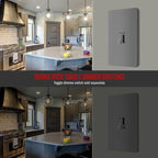 ENERLITES Screwless Toggle Switch Wall Plate, Child Safe Light Switch Cover, Standard Size 1-Gang 4.68" x 2.93", Unbreakable Polycarbonate Thermoplastic, UL Listed, SI8811-GY, Glossy, Gray