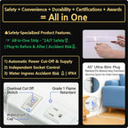 S.O.V Splashproof IPX4 Power Strip, Patented Zero-Current Auto Shut Off, ETL Listed, 4-Outlet Flat Plug, White, 5ft Cord