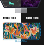 EOBKLAX Colorful Tropical Floral Large Gaming Mouse Pad,Waterproof Desk Mat for Desktop,Non-Slip Rubber Base Mousepad with Stitched Edges for Laptop Office and Home 35.4X15.7 Inch