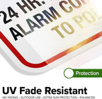 Warning 24 HR. Monitored Alarm Connected To Police Sign, 12x18 Inches, 3M EGP Reflective, Rust Free .063 Aluminum, Fade Resistant, Made in USA by My Sign Center