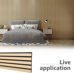 Art3d 4pcs-107 x 8in Slat Acoustic Panel for Wall and Ceiling, 3D Fluted Sound Absorbing Panel with Wood Finish, Oak