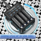 POWEROWL AA Batteries Rechargeable Kit, High Capacity 2800mAh 1200 Cycles 1.2V NiMH Double A Battery, Silver - 8 Count