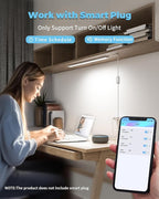 ASOKO Plug-in Under Desk Light, 24Inch LED Workbench Lights with Super Brighten 900Lumen and Smart Memory Function,3 Temps (3000K/4000K/6000K) for Kitchen Sink/Desk/Workbench