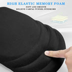 Ergonomic Mouse Pad Wrist Support，Wrist Rest Mouse pad for Carpal Tunnel Pain Relief with Memory Foam&Non-Slip PU Base, Mouse Pads for Wireless Mouse & Desk (12x8 inch,Black)