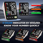Blood Pressure Monitor, Extra Large 2 Cuffs Accurate Upper Arm Blood Pressure Machine for Home Use, 9-17''&13-21''Adjustable Blood Pressure Cuff, 6 inch Backlit Large Screen /3 User Mode