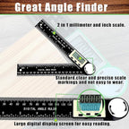 PDDYIER Angle Finder Protractor, 2-in-1 Miter Saw Protractor, 7 Inch/200mm ABS Angle Ruler, High Accuracy Miter Angle Measuring Tool for Woodworking, Metalworking, Carpenter, Construction