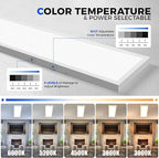 Barrina 1x4 LED Flat Panel Light, 8640LM 72W, 0-10V Dimmable, Brightness & 5CCT 3000K-6000K Selectable 4FT LED Shop Light, Ceiling Drop Mount Lights for Kitchen, Garage, Office, Laundry, 2 Packs