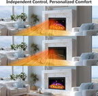 24.5" Electric Fireplace Inserts, Adjustable Brightness, Thermostat&Timer, Overheating Protection, 750/1500W